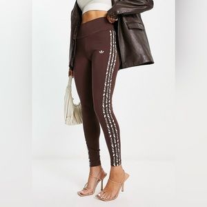 NWT Adidas Originals Animal Abstract leggings in brown